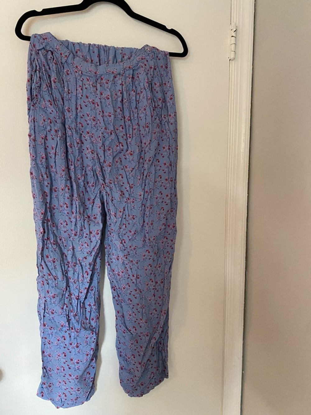 April Cornell Blue Floral Boot Cut Pants